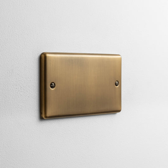 Antique Brass Double Blank Plate