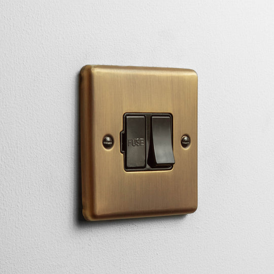 Antique Brass Switched Fused Connection Unit