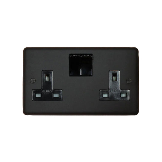 Textured Black Double Socket