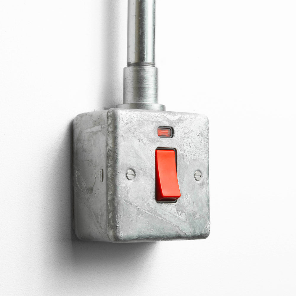 Galvanised 1 Gang 45A Double Pole Switch With Neon
