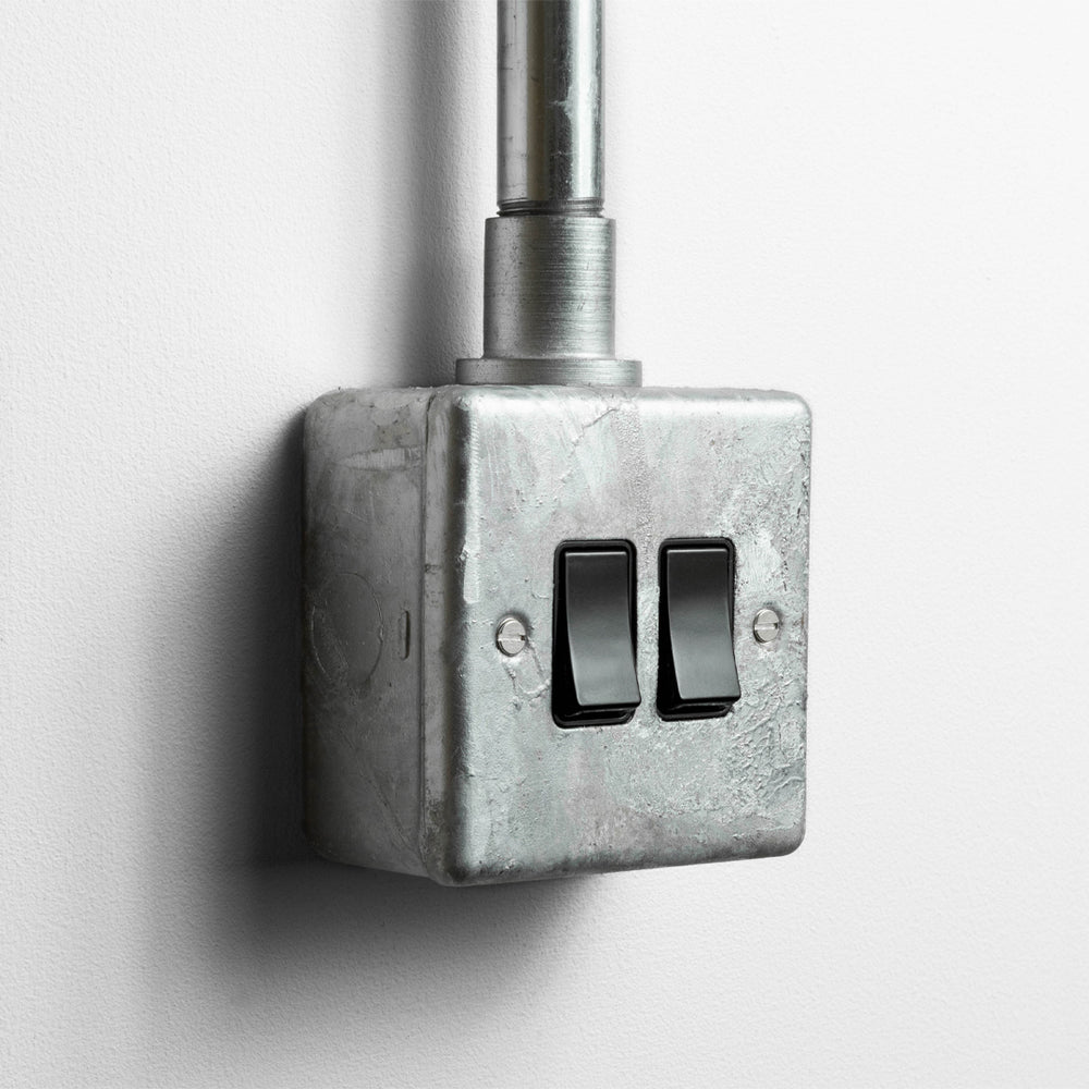 Galvanised 2 Gang 2 Way Switch
