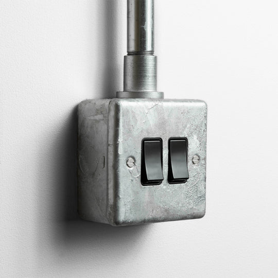 Galvanised 2 Gang 2 Way Switch