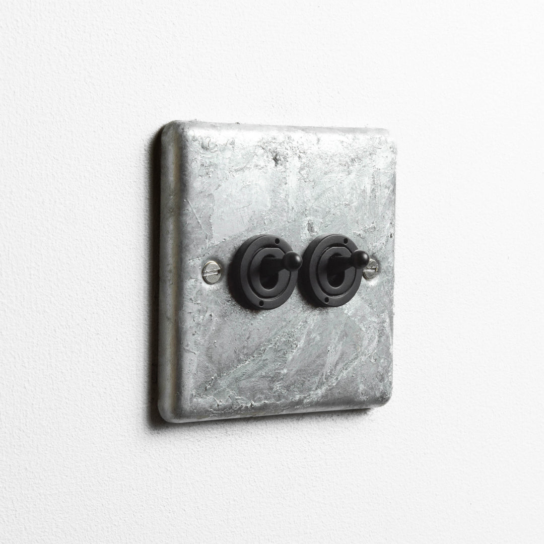 Galvanised 2 Gang Intermediate Toggle Switch