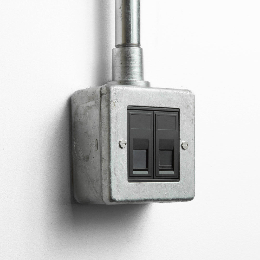Galvanised 2 Gang RJ45 Socket