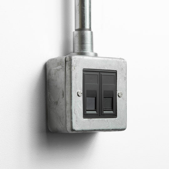Galvanised 2 Gang RJ45 Socket