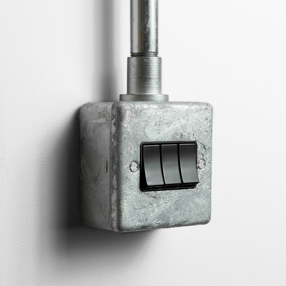 Galvanised 3 Gang 2 Way Switch