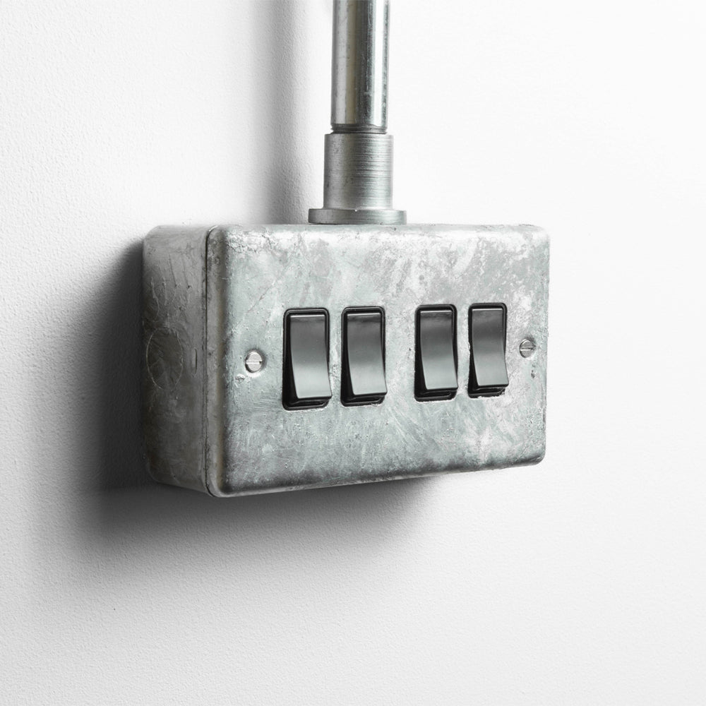 Galvanised 4 Gang 2 Way Switch