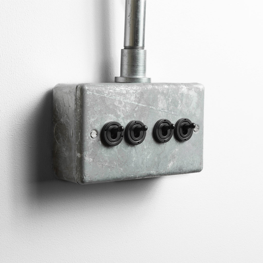 Galvanised 4 Gang 2 Way Toggle Switch