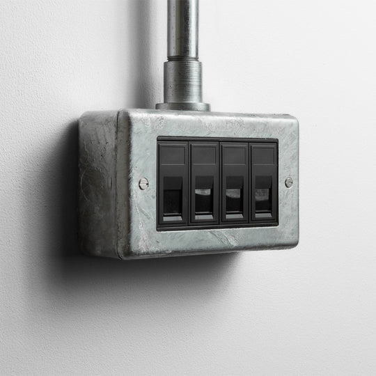 Galvanised 4 Gang RJ45 Socket