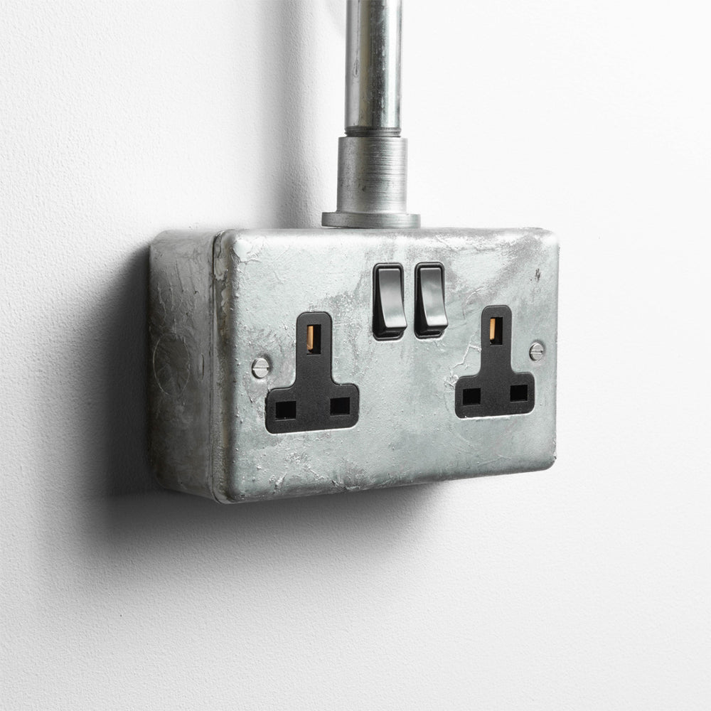 Galvanised Double Socket Outlet