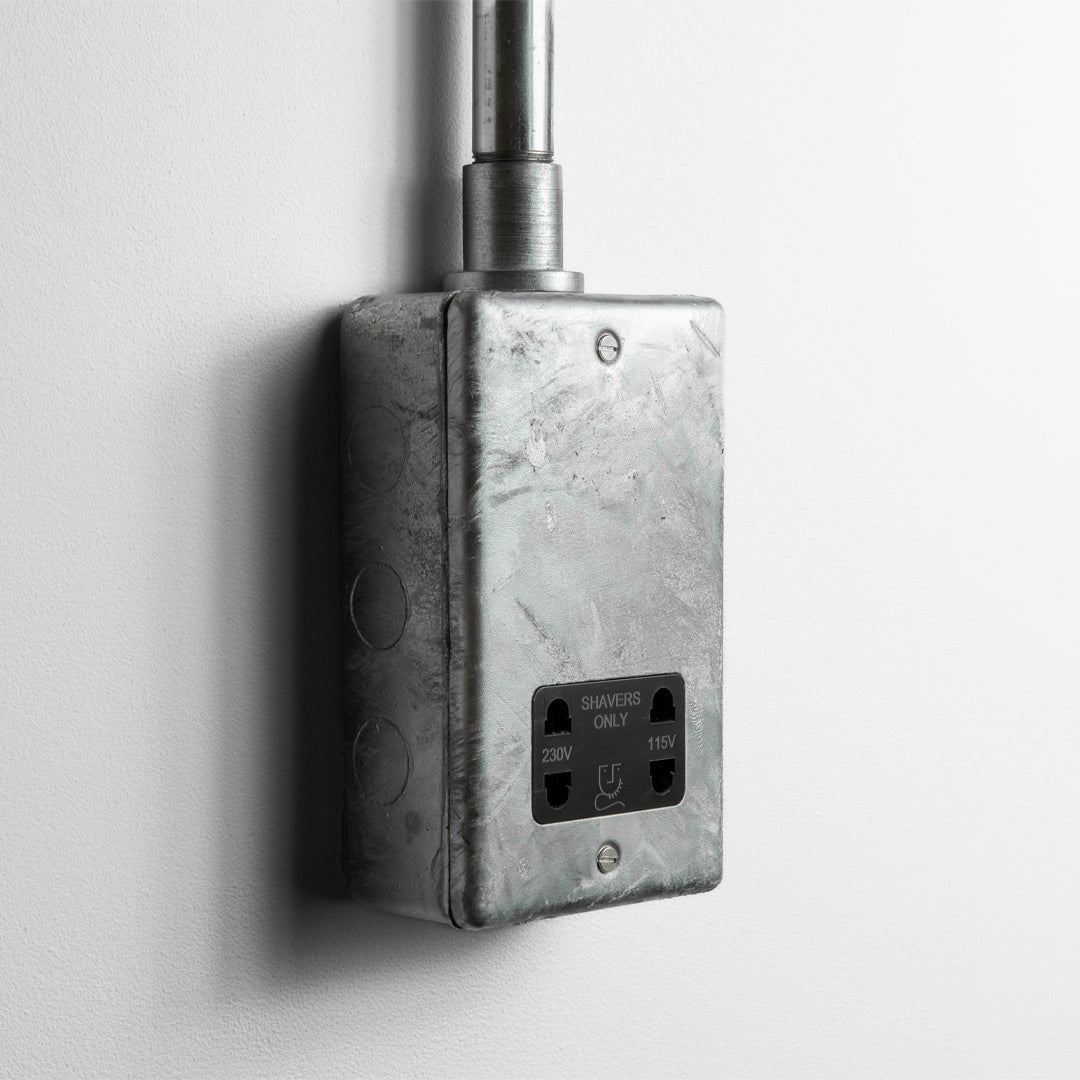 Galvanised Dual Voltage Shaver Socket