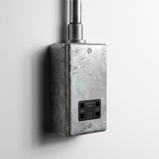 Galvanised Dual Voltage Shaver Socket