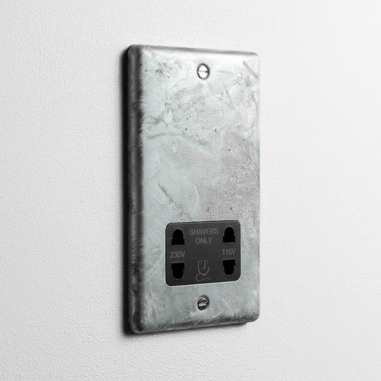 Galvanised Dual Voltage Shaver Socket