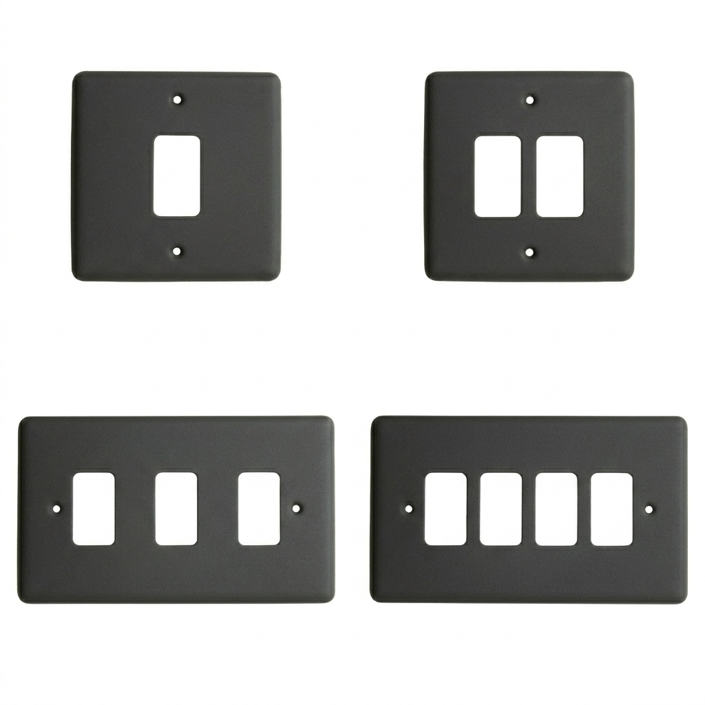 Textured Black Grid Plate