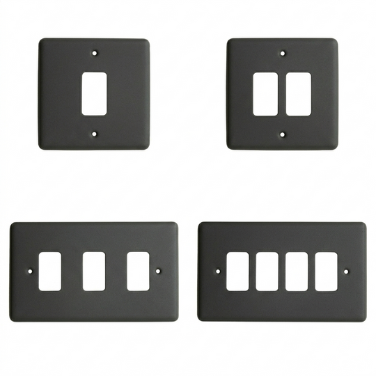 Textured Black Grid Plate