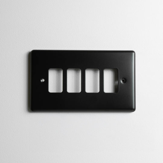 Matt Black Grid Plate