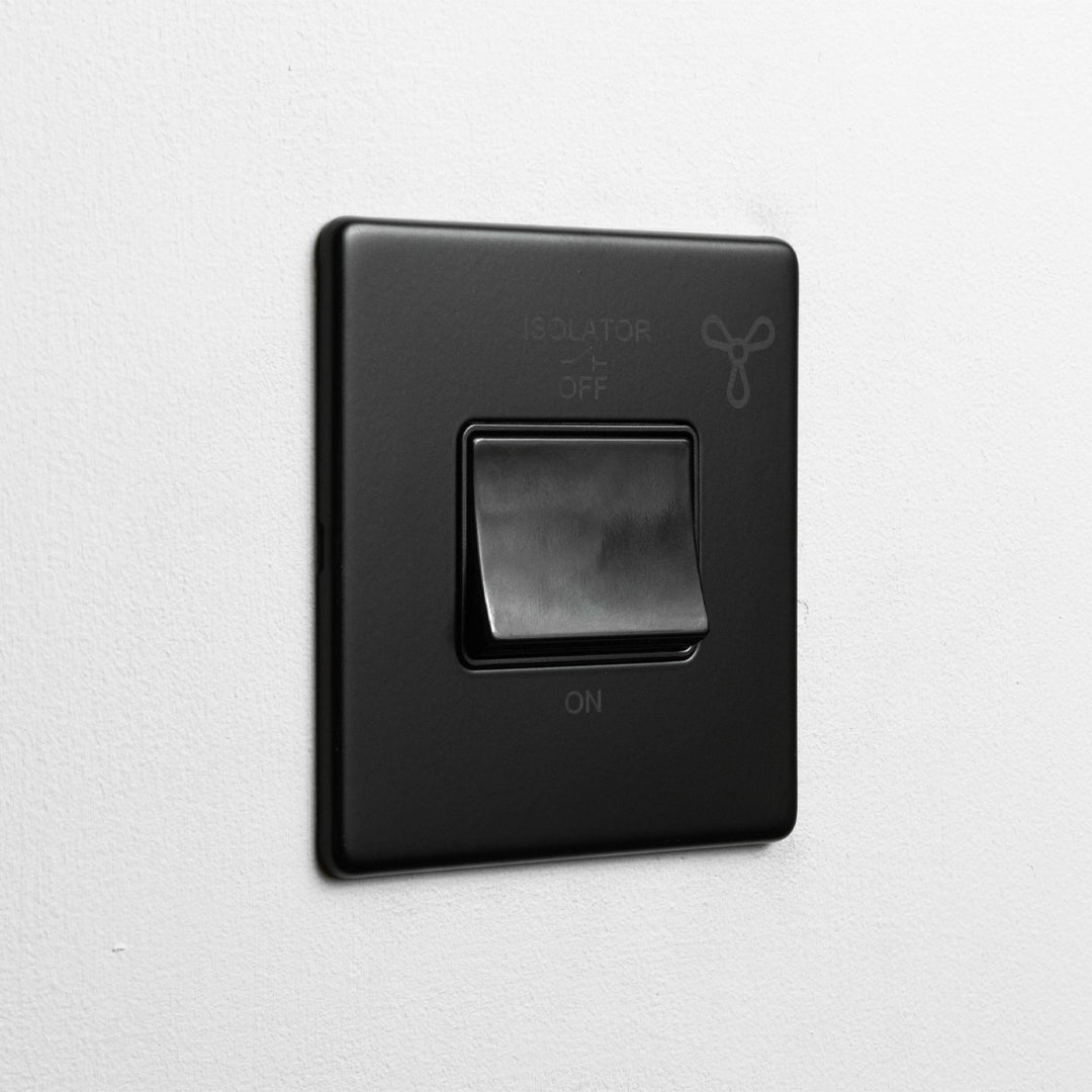Concealed Matt Black 6A Fan Switch