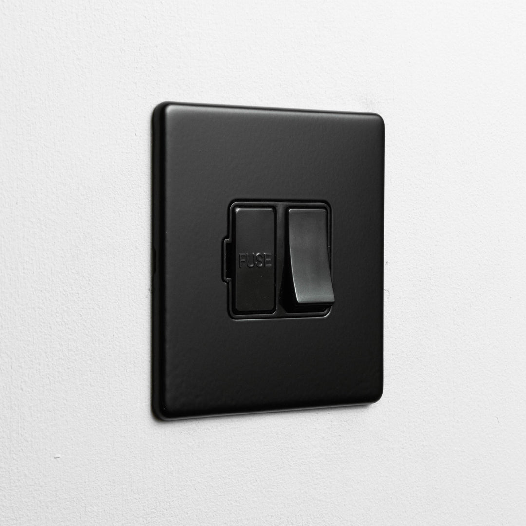 Concealed Matt Black Switched Fused Connection Switch