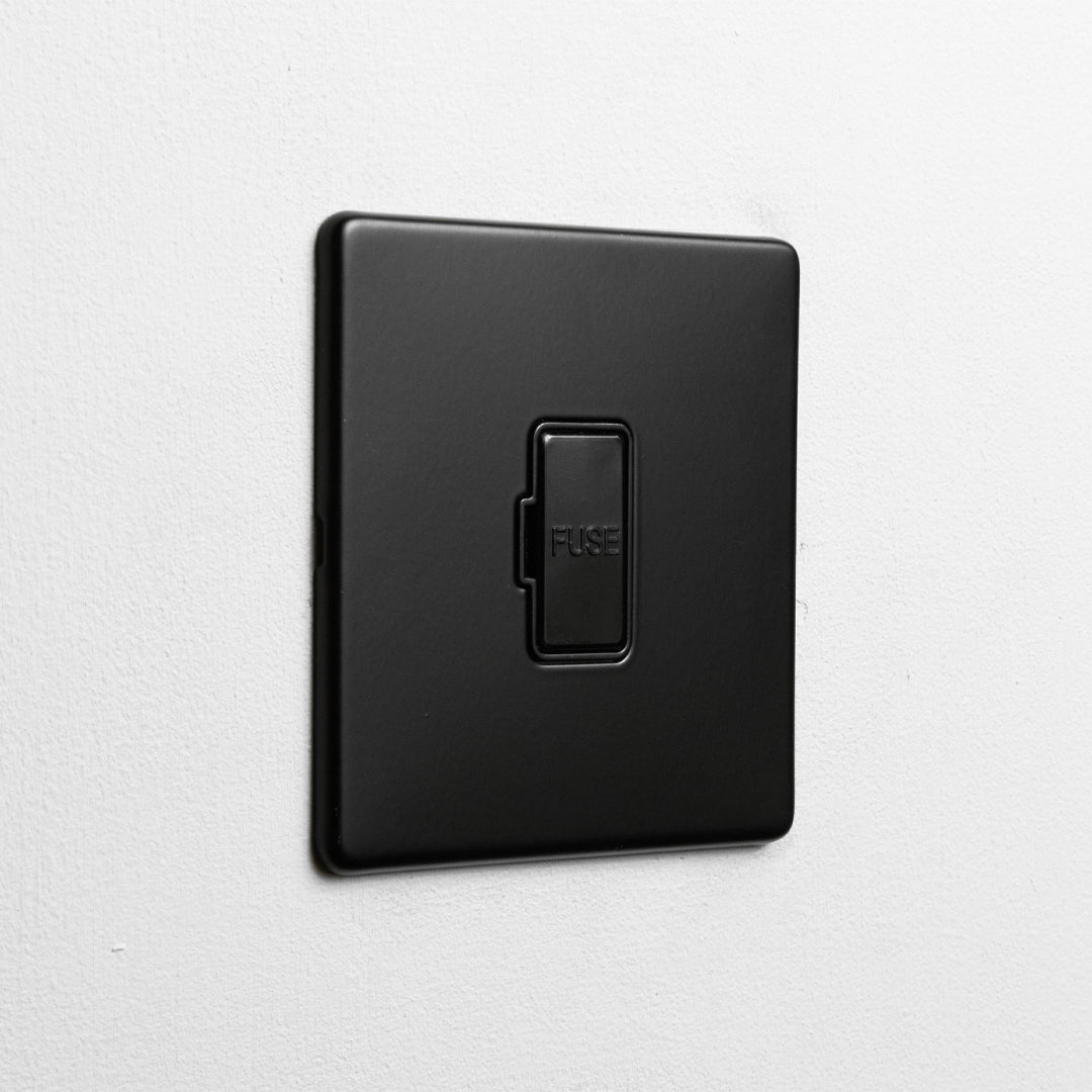 Concealed Matt Black Unswitched Fused Connection Switch