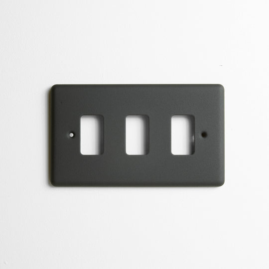 Textured Black Grid Plate