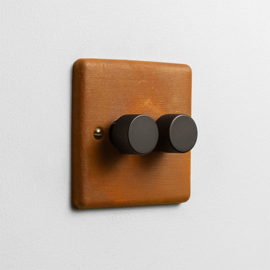 Rusted 2 Gang 2 Way Dimmer Switch