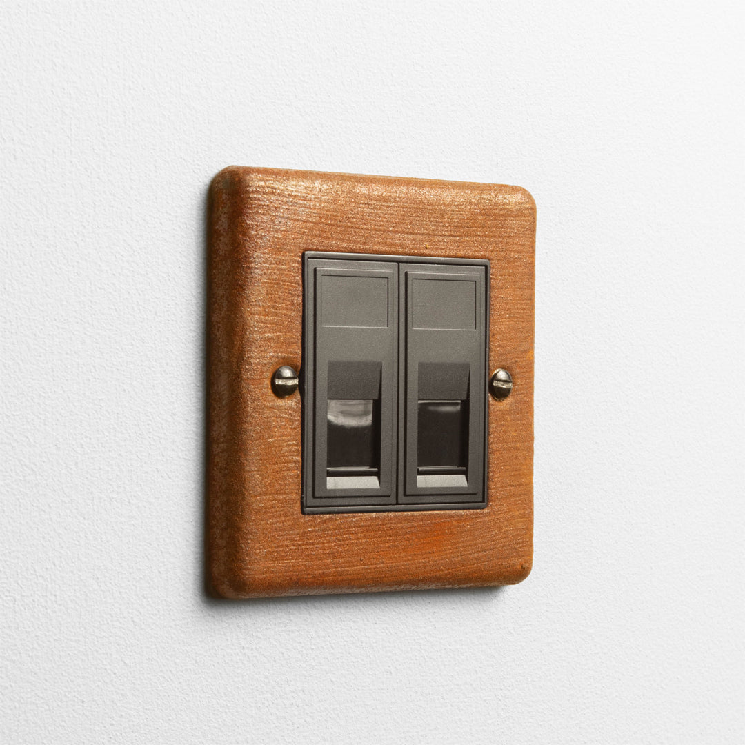 Rusted 2 Gang RJ45 Socket