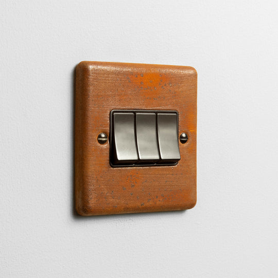 Rusted 3 Gang 2 Way Switch