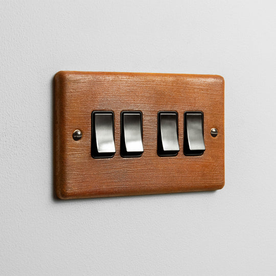 Rusted 4 Gang 2 Way Switch