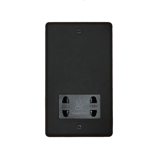 Textured Black Dual Voltage Shaver Socket
