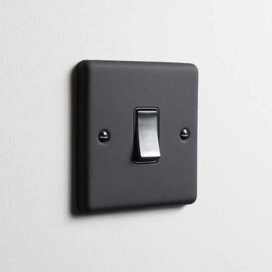 Textured Black 1 Gang 2 Way Switch