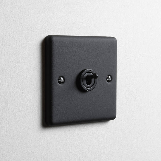 Textured Black 1 Gang 2 Way Toggle Switch