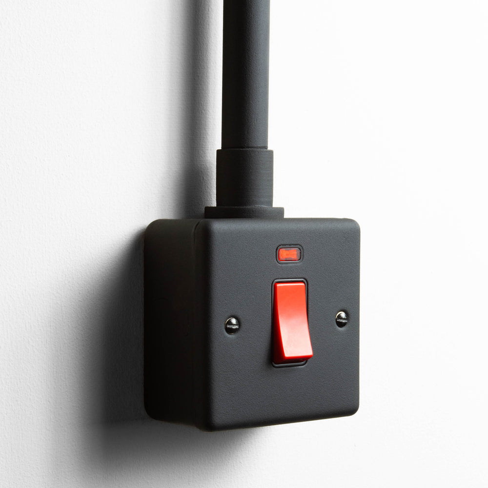 Textured Black 1 Gang 45A Double Pole Switch