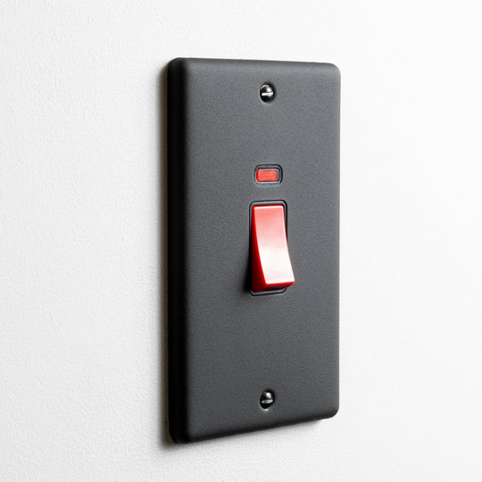 Textured Black 45A Double Pole Switch