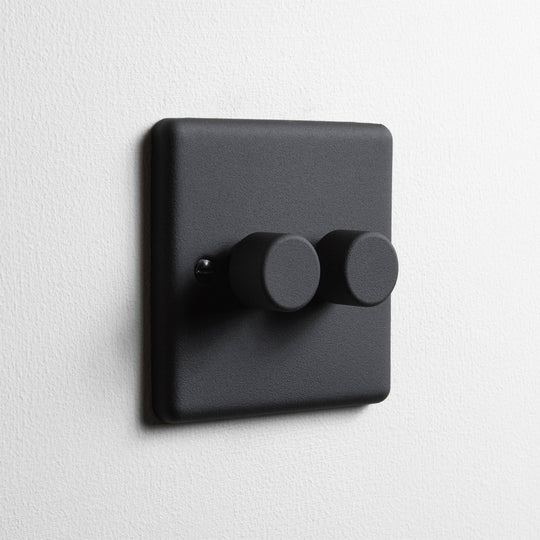 Textured Black 2 Gang 2 Way Dimmer Switch