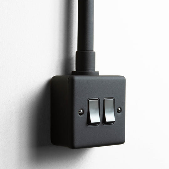 Textured Black 2 Gang 2 Way Switch