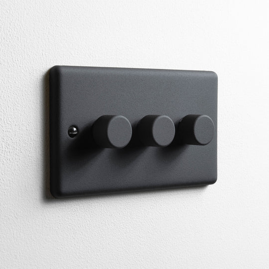 Textured Black 3 Gang 2 Way Dimmer Switch