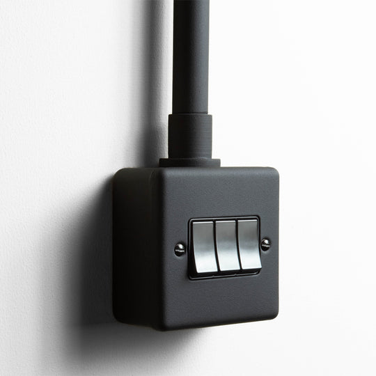 Textured Black 3 Gang 2 Way Switch