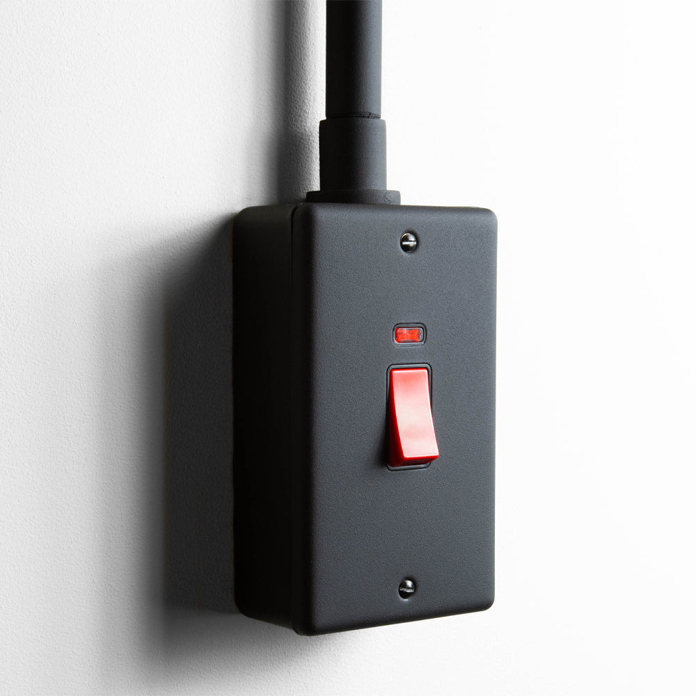 Textured Black 45A Double Pole Switch