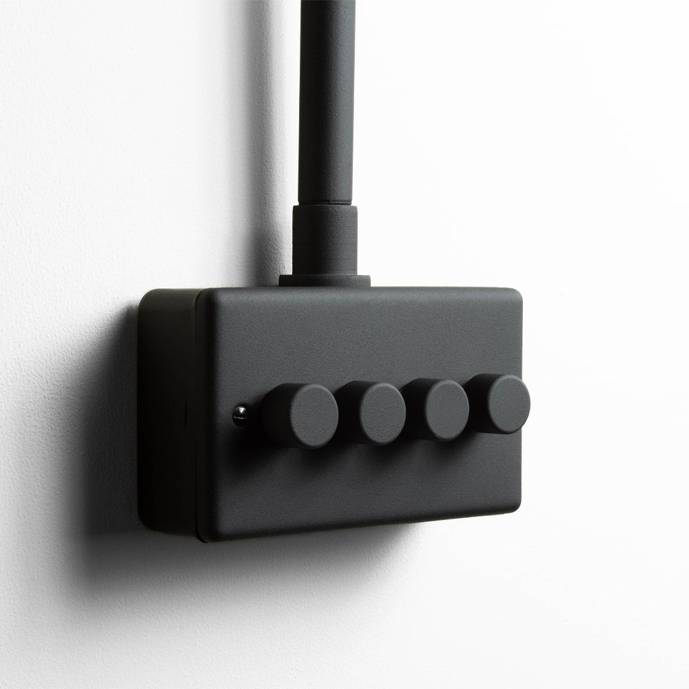 Textured Black 4 Gang Dimmer Switch