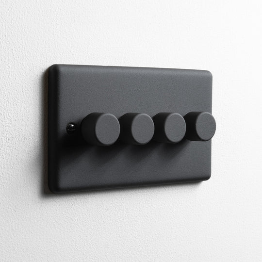 Textured Black 4 Gang Dimmer Switch