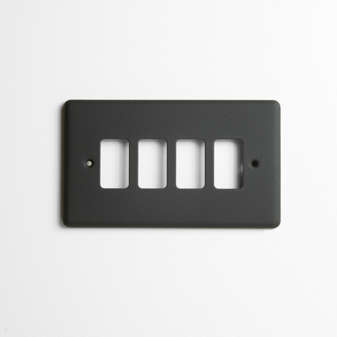 Textured Black Grid Plate