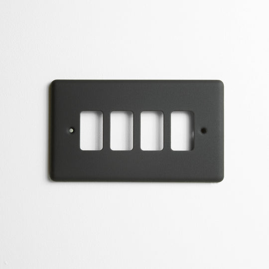 Textured Black Grid Plate