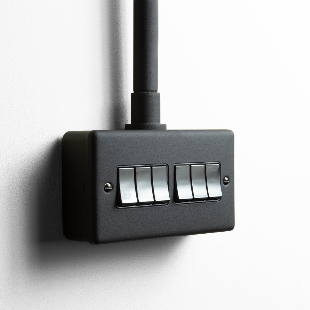 Textured Black 6 Gang 2 Way Switch