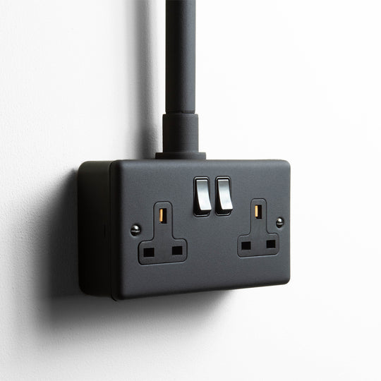Textured Black Double Socket