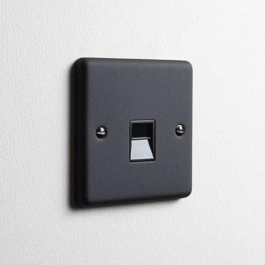 Textured Black Secondary Telephone Socket