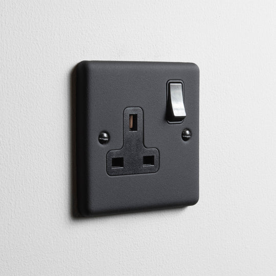 Textured Black Single Socket