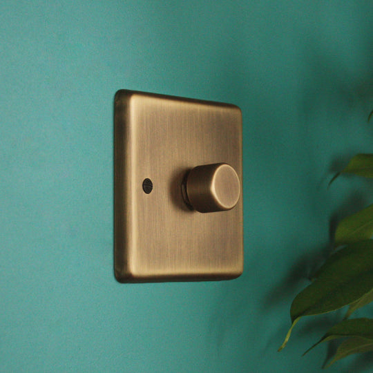 Antique Brass 1 Gang 2 Way Dimmer Switch