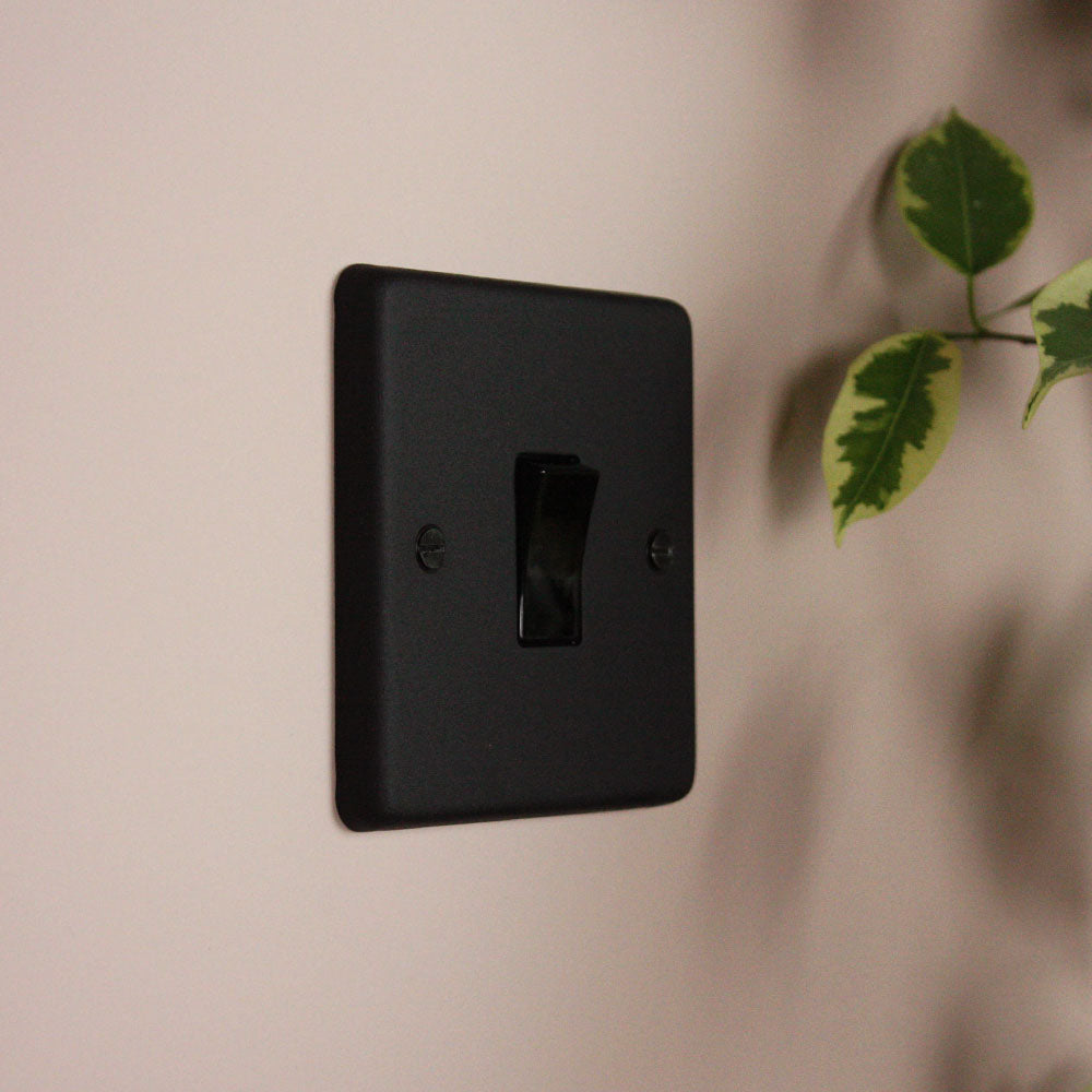 Textured Black 1 Gang 2 Way Switch