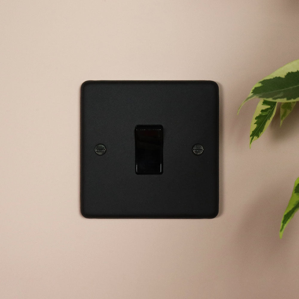 Textured Black 1 Gang 2 Way Switch