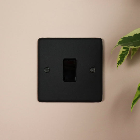 Textured Black 1 Gang 2 Way Switch
